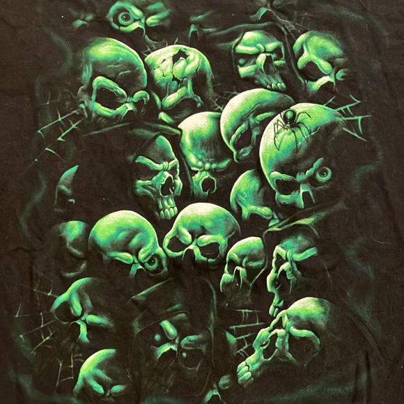 Vintage Green Skull T-Shirt - Picture 2 of 4